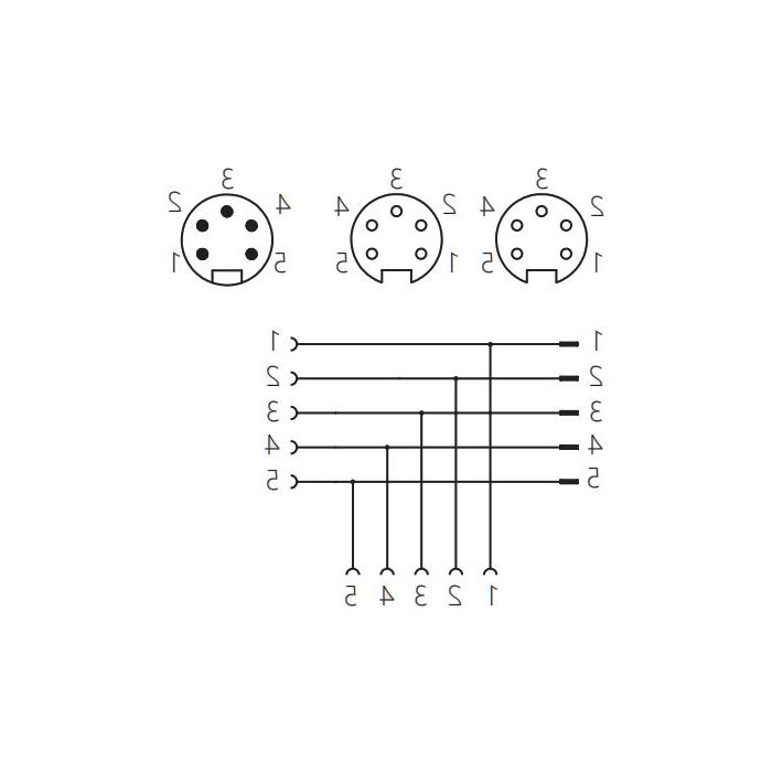 7/8" 5Pin male /2x 7/8" 5Pin female, T-tee, 0PI555